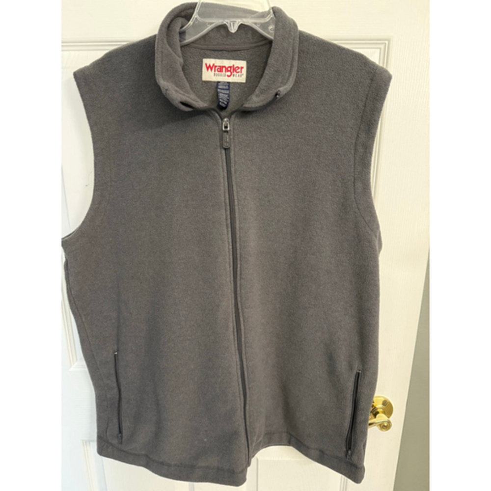 Wrangler Rugged Wear Men's XL Tall Gray Zip Up Fleece Vest